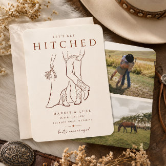 Let's Get Hitched Western Wedding Save the Date