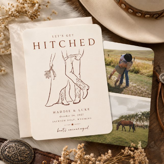 Let's Get Hitched Western Wedding Save the Date (Creator Uploaded)