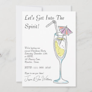 "Let's Get Into The Spirit" Christmas Party Invita Invitation