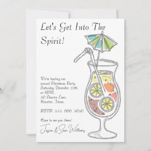 "Let's Get Into The Spirit" Christmas Party Invita Invitation