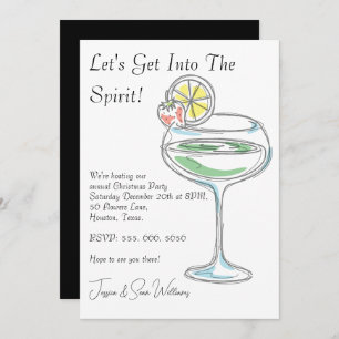 "Let's Get Into The Spirit" Christmas Party Invitation