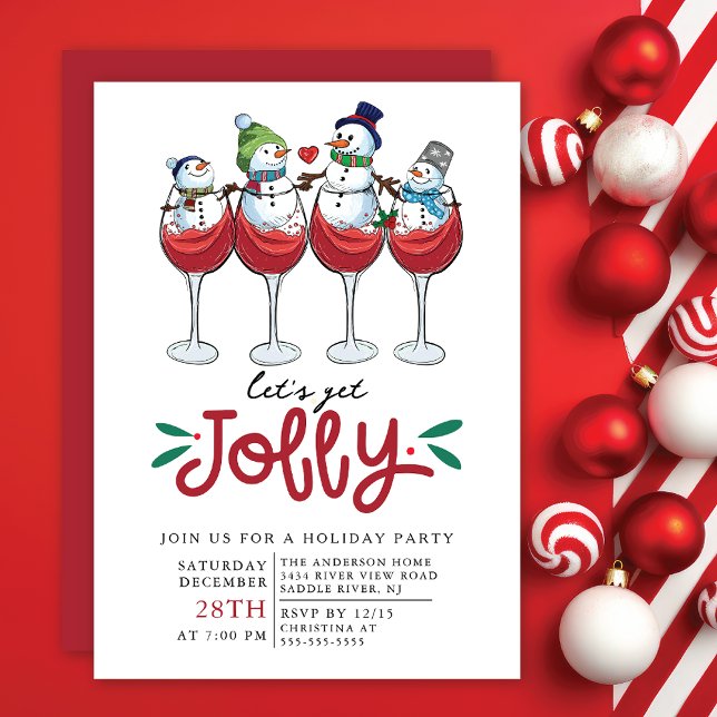 Let's Get Jolly Christmas Cocktail Party Invitation (Creator Uploaded)