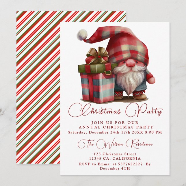 Let's Get Jolly Christmas Party Invitation (Front/Back)