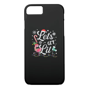 Let's Get Lit Adult Flamingo Funny Christmas iPhone 8/7 Case