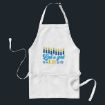 Let's Get Lit! Apron<br><div class="desc">This cheeky Hanukkah pattern is an eye-catcher! It's a fun and funky way to dress up decor,  gifts,  apparel,  and household items for the occasion. Check out my store for more pattern items and gift ideas,  or combine items to create an interesting gift package!</div>