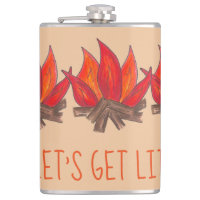 Let's Get Lit Campfire Fire Flames Funny Camping