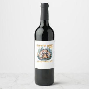 Let's Get Lit. Campfire Lit. Camping Lover Classic Wine Label