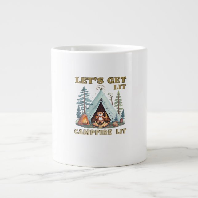 Let's Get Lit. Campfire Lit Classic Large Coffee Mug (Front)
