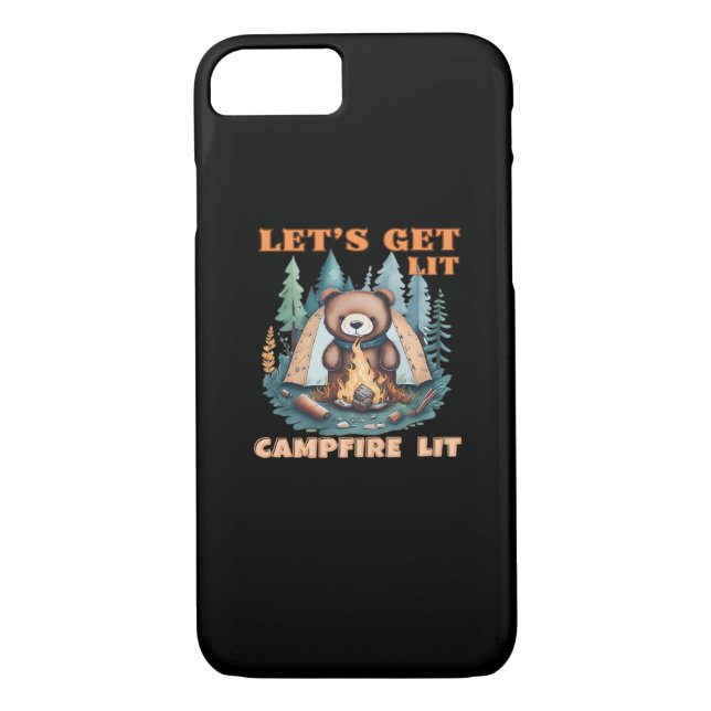 Let's Get Lit. Campfire Lit. Tent Camping Classic Case-Mate iPhone Case (Back)