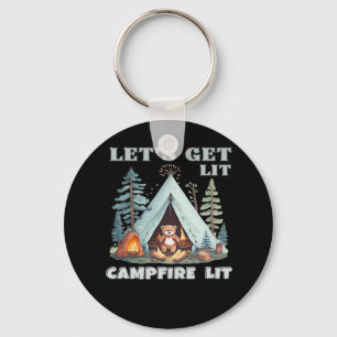 Let's Get Lit. Campfire Lit. Vibe Camping Classic Key Ring