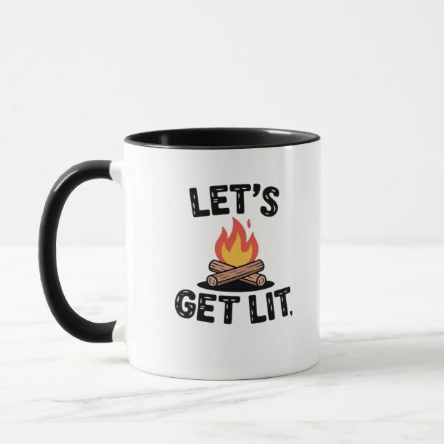 Let's Get Lit - Campfire Vibes - Camping Adventure Mug (Left)