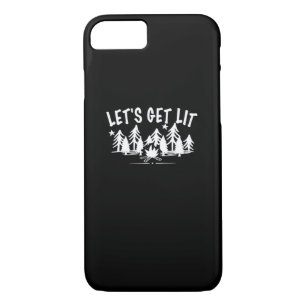 Let's Get Lit - Camping Quote - White Text Classic iPhone 8/7 Case