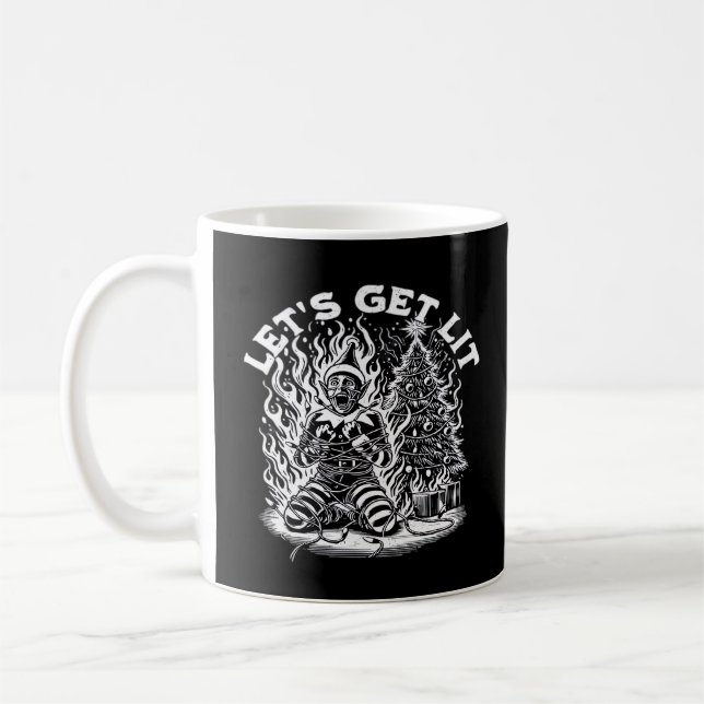 Let's Get Lit Christmas Christmas Celebration Coffee Mug (Left)