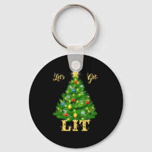 Let's Get Lit Christmas Christmas Key Ring