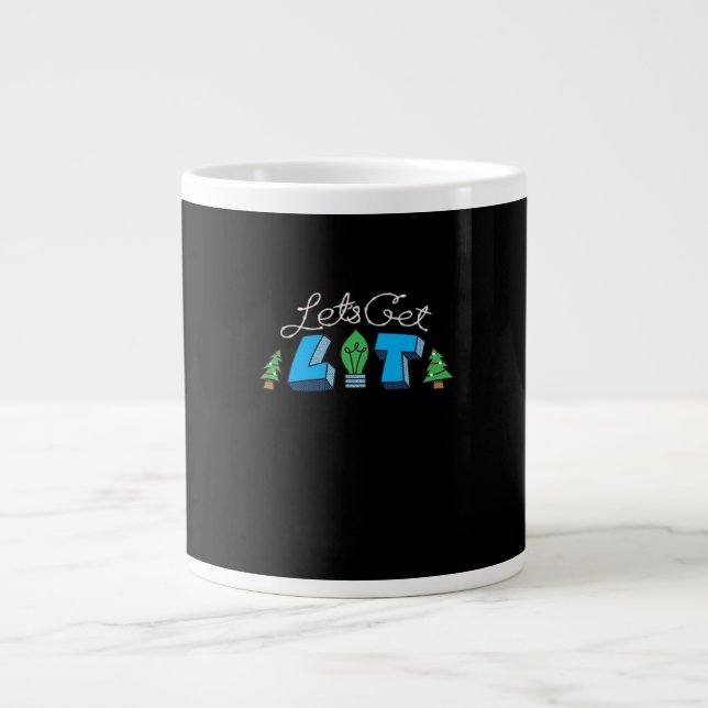 Let's Get Lit Christmas Classic Large Coffee Mug (Front)