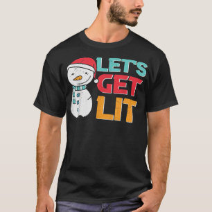 Let's Get Lit Christmas Decorations Hanukkah Funny T-Shirt