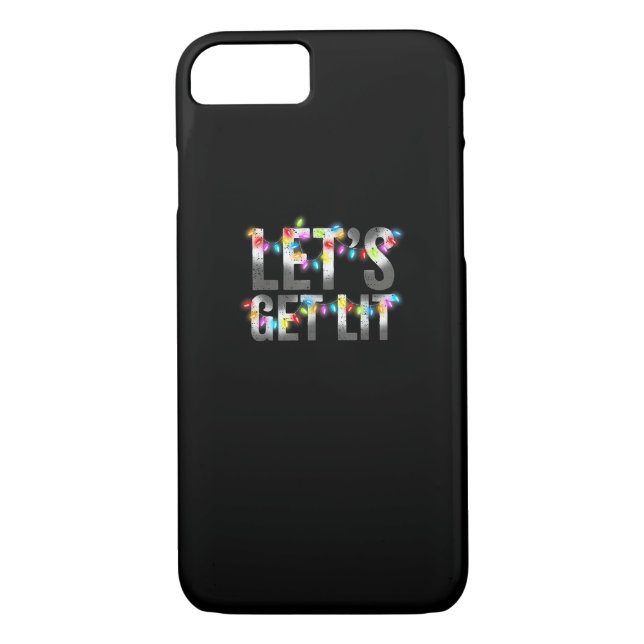 Let's Get Lit, Christmas Drinking, Christmas Light Case-Mate iPhone Case (Back)