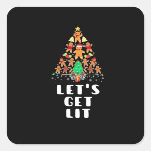 Let's Get Lit - Christmas Essential Square Sticker