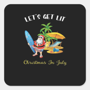 Let's Get Lit Christmas Essential Square Sticker