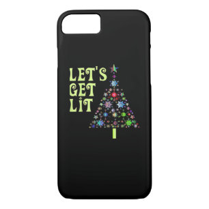 Let's Get Lit Christmas Funny Design iPhone 8/7 Case