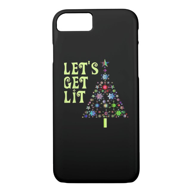 Let's Get Lit Christmas Funny Design Case-Mate iPhone Case (Back)