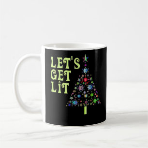 Let's Get Lit Christmas Funny Design Coffee Mug