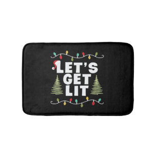 Lets Get Lit Christmas Gift Bath Mat