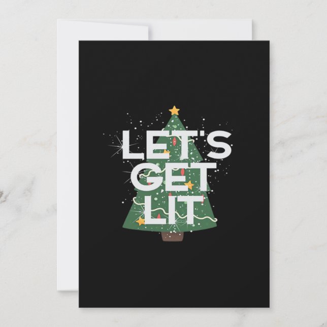 Let's Get Lit - Christmas Idea Essential Holiday Card (Front)