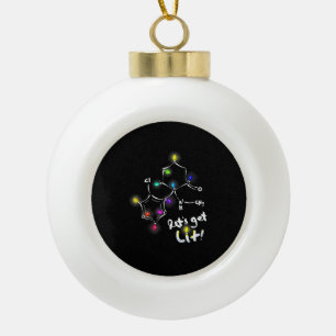 Let's Get Lit Christmas Ketamine Ceramic Ball Christmas Ornament