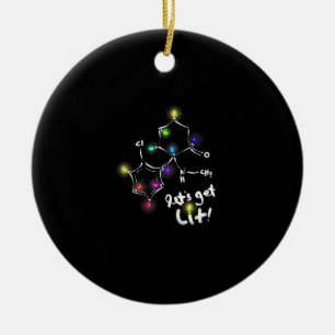 Let's Get Lit Christmas Ketamine Ceramic Ornament