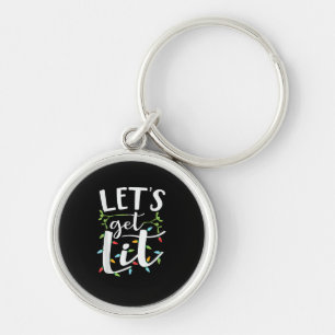 Let's Get Lit Christmas Lights Creative Classic Key Ring