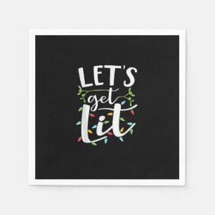 Let's Get Lit Christmas Lights Creative Classic Napkin