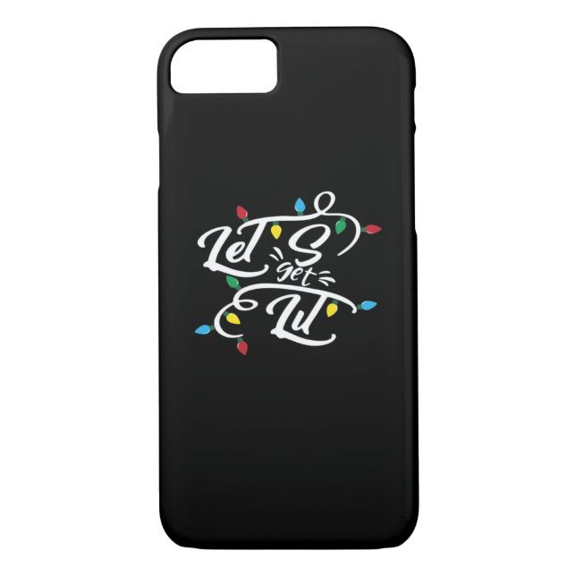 Let's Get Lit Christmas Lights Funny Christmas Let Case-Mate iPhone Case (Back)