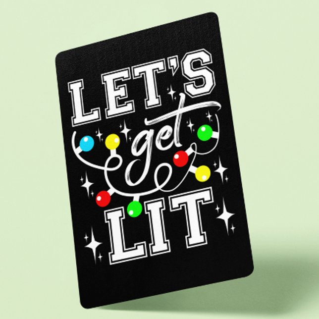 Let's Get Lit Christmas Party Funny - Xmas Light Playing Cards (Creator Uploaded)