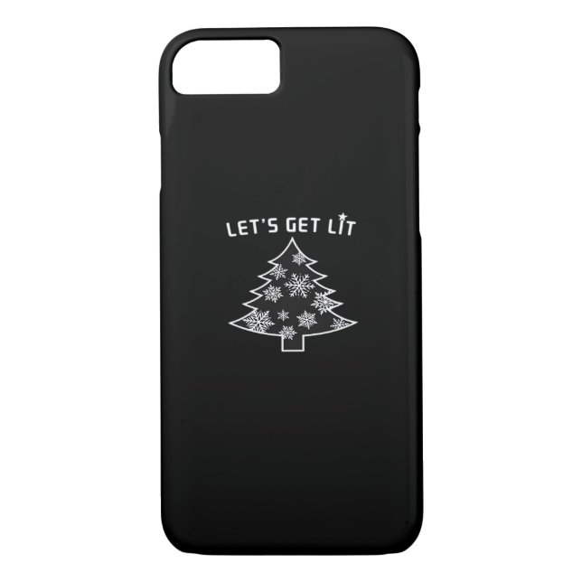 Let's Get Lit Christmas Tree Holiday Lights Essent Case-Mate iPhone Case (Back)