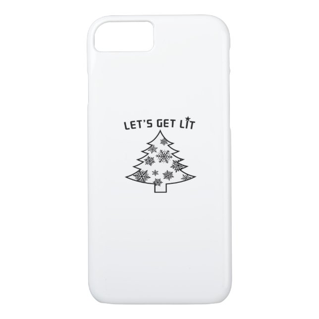 Let's Get Lit Christmas Tree Holiday Lights Essent Case-Mate iPhone Case (Back)