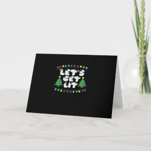 Let's Get Lit Christmas Tree Jingle Bells  Card