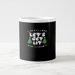 Let's Get Lit Christmas Tree Jingle Bells  Large Coffee Mug