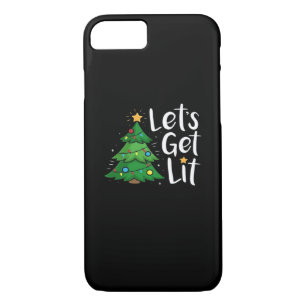Let's Get Lit Christmas Tree Lights Funny Classic iPhone 8/7 Case