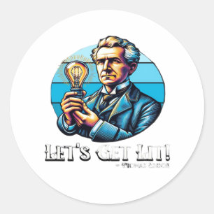 Let's Get Lit! Classic Cool Minimal Classic Round Sticker