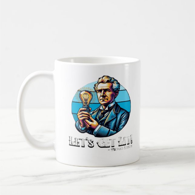 Let's Get Lit! Classic Cool Minimal Coffee Mug (Left)