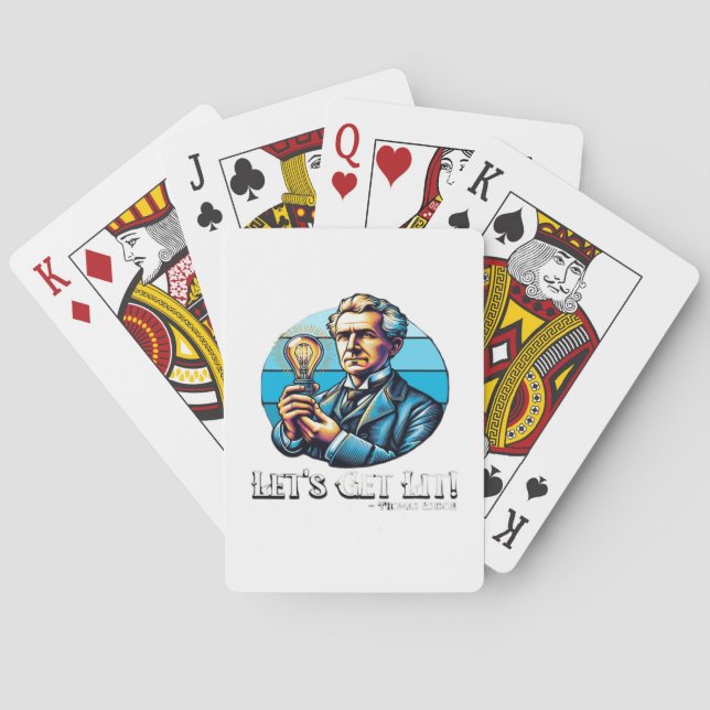 Let's Get Lit! Classic Cool Minimal Playing Cards (Back)