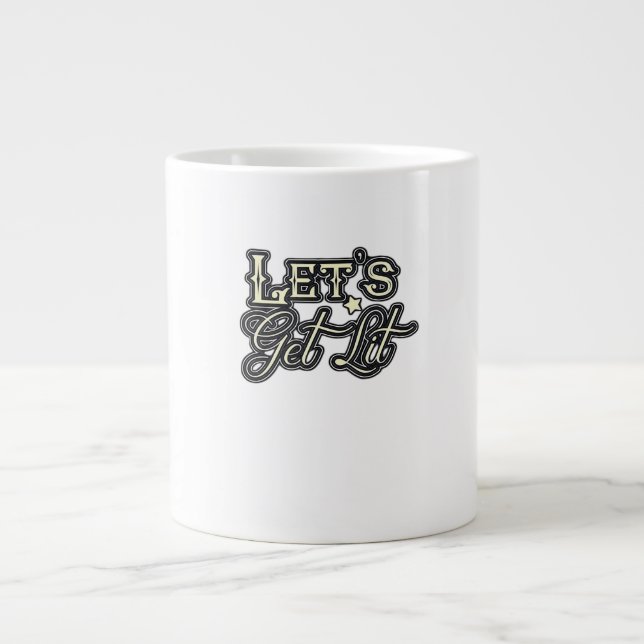 Let's Get Lit Classic Creative Casual Large Coffee Mug (Front)