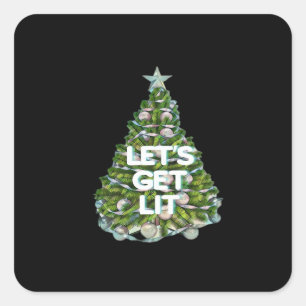 Let's Get Lit Classic Design Square Sticker