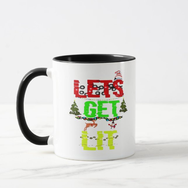 Let's Get Lit Classic Funny Retro Mug (Left)