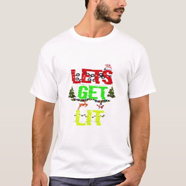 Let's Get Lit Classic Funny Retro T-Shirt (Front)