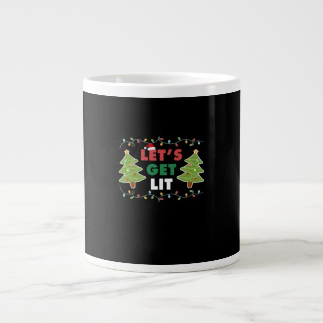 Let's Get Lit Classic Retro Graphic Large Coffee Mug (Front)