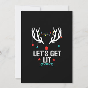 Let's Get Lit Cool Christmas Holiday Card
