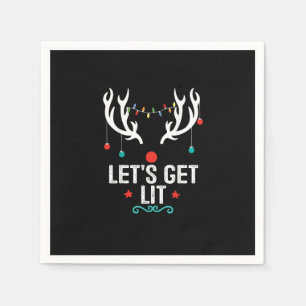 Let's Get Lit Cool Christmas Napkin