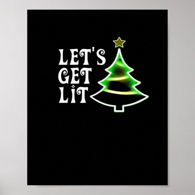 Let's Get Lit Design Adult Funny Christmas Essenti Poster (Front)